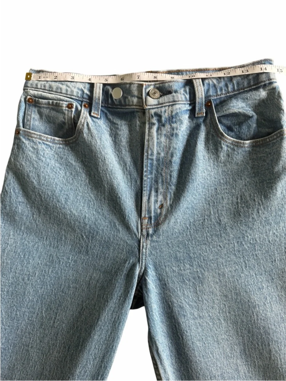 Abercrombie & Fitch 90s Straight High Rise Jeans Light Wash Size 29 - Picture 8 of 12